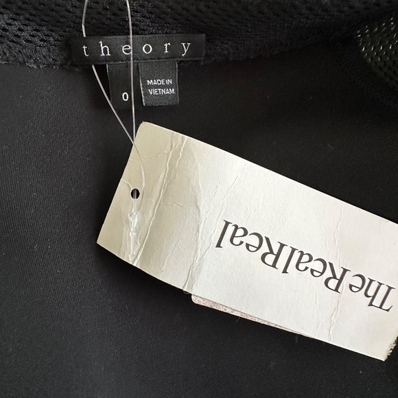 Theory Sz. 0 Tenna Black Neoprene Peplum Sheath Short Sleeve Zip Up Pencil Dress - Picture 13 of 15